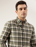 Regular Fit Pure Cotton Checks Button Down Collar Shirt