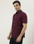 Pure Cotton Printed Spread Collar Shirt