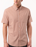 Short Sleeved Gingham Check Shirt