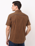 Pure Cotton Short Sleeved Check Shirt