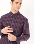 Pure Cotton Checked Button Down Shirt