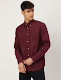 Pure Cotton Plain Collared Shirt