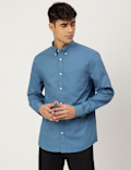 Pure Cotton Plain Collared Shirt