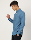 Pure Cotton Plain Collared Shirt