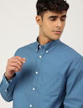 Pure Cotton Plain Collared Shirt