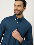 Pure Cotton Plain Collared Shirt