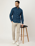 Pure Cotton Plain Collared Shirt