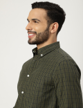 Pure Cotton Check Collared Shirt