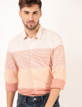 Pure Cotton Stripes Spread Collar Shirts