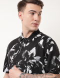 Pure Viscose Floral Spread Collar Shirt