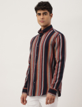 Flannel Brushed Cotton Stripe Shirt