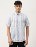 Cotton Mix Printed Buttondown Collar Shirt