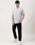 Cotton Mix Printed Buttondown Collar Shirt