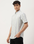 Cotton Mix Printed Buttondown Collar Shirt