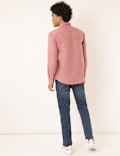 Linen Mix Plain Spread Collar Shirt