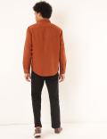 Linen Mix Plain Spread Collar Shirt