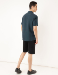 Linen Mix Striped Spread Collar Shirt