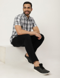 Pure Cotton Checkered Collared Shirt