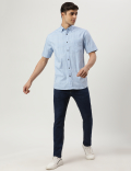 Pure Cotton Self Design Collar Shirt