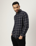 Pure Cotton Check Collared Shirt