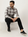 Pure Cotton Checked Buttonown Collar Shirt