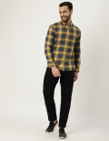 Pure Cotton Checked Buttonown Collar Shirt