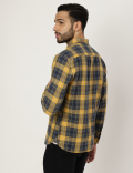Pure Cotton Checked Buttonown Collar Shirt