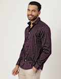 Cotton Mix Polka Dot Collared Shirt