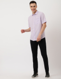 Pure Cotton Plain Spread Collar Shirt
