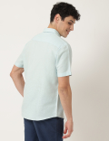Pure Cotton Plain Spread Collar Shirt