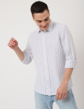 Cotton Mix Striped Classic Collar Shirt
