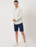 Cotton Mix Checked Spread Collar Shirt