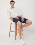 Cotton Mix Checked Spread Collar Shirt
