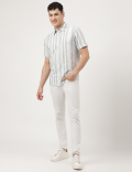 Pure Cotton Striped Spread Collar Shirt