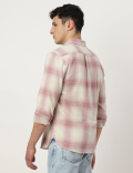 Pure Cotton Checked Spread Collar Shirt