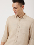 Cotton Mix Plain Classic Collar Shirt