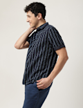Cotton Mix Striped Classic Collar Shirt