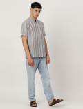 Linen Mix Mandarin Collar Short Kurta