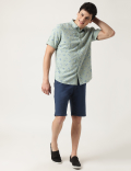 Linen Mix Floral Classic Collar Shirt