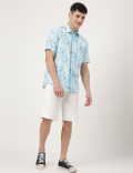 Linen Mix Tie & Dye Spread Collar Shirt