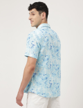 Linen Mix Tie & Dye Spread Collar Shirt