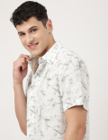 Linen Mix Tie & Dye Spread Collar Shirt