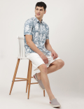 Pure Viscose Printed Spread Collar Shirt