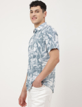 Pure Viscose Printed Spread Collar Shirt