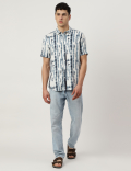 Pure Viscose Tie & Dye Spread Collar Shirt