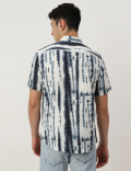 Pure Viscose Tie & Dye Spread Collar Shirt