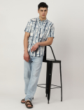 Pure Viscose Tie & Dye Spread Collar Shirt