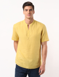 Half Placket Solid Shirt