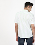 Linen Mix Stripes Spread Collar Shirts