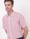 Linen Mix Stripes Spread Collar Shirts